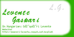 levente gaspari business card